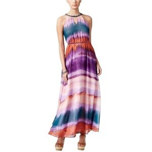 Jessica Simpson Vibrant Maxi Dress in Purple and Orange
